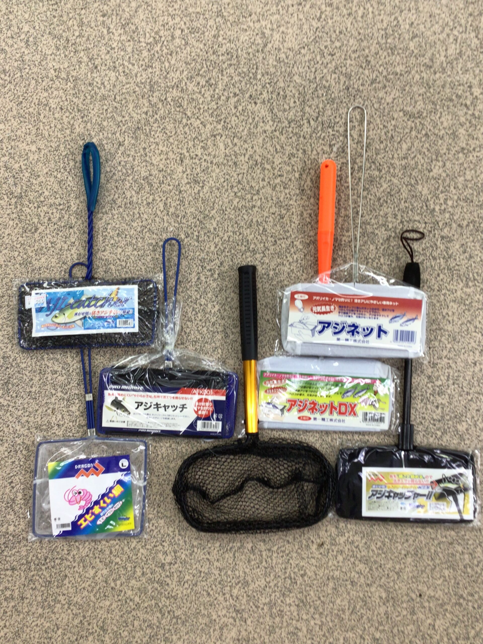 アオリイカ釣りメッカの和歌山南紀。現地なのでアジと共にアジキャッチ（たもアミ）が多種ご用意しています。釣太郎