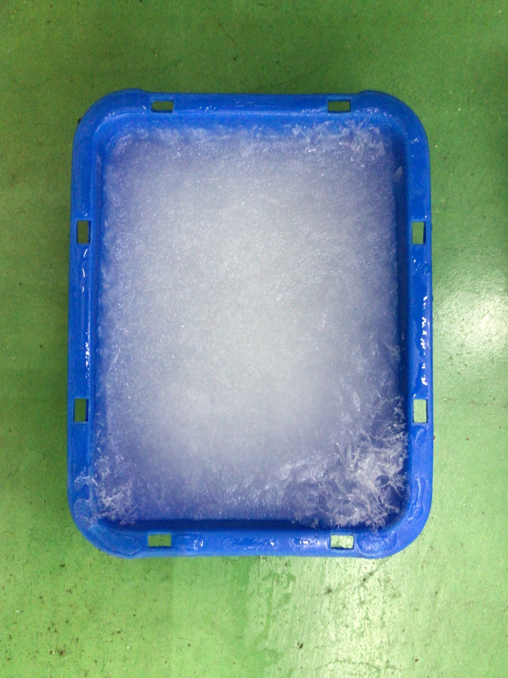 海水氷は白濁えいするのは、塩分、ミネナル、不純物によるもの。釣太郎