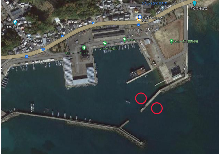 みなべ店前でアジが釣れているポイント紹介。釣太郎