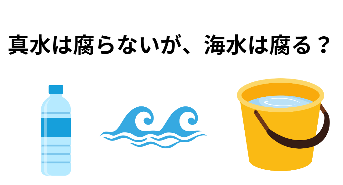 真水は腐らないが、海水は長く放置すると腐る、と言われますが真偽は？釣太郎