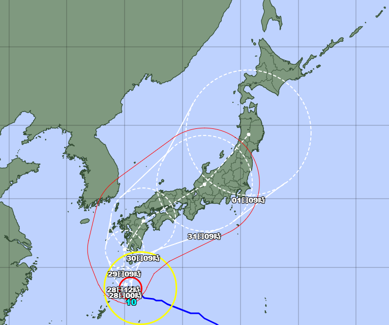 台風進路予想図は気象庁の発表後でしか、一般気象予報会社は公開できない？釣太郎