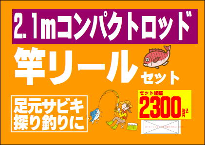 コンパクト竿リールセットがあれば、すぐに魚釣りが楽しめます。急に釣りがしたくなった時の、力強い味方。釣太郎