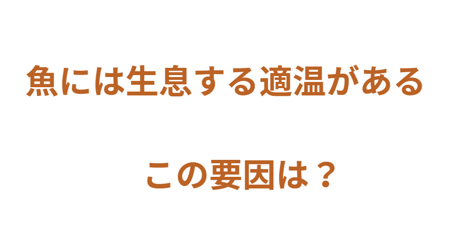 魚には生息するに適した水温度がある。これは何によって決まるのか？釣太郎