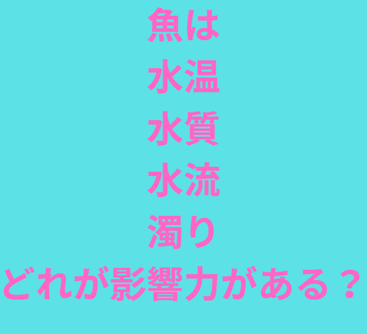 魚には水質、水温、水流、にごり、こ、の４つのうち最も影響を与えるものはどれ？釣太郎