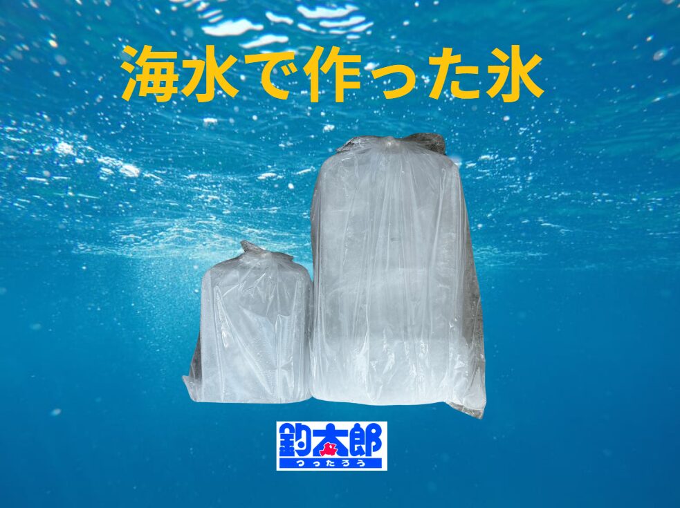 「釣った魚を冷やすなら、真水の氷より海水で作った氷 （海水氷）がベター」という理由を、釣り人に分かりやすく説明します。釣太郎