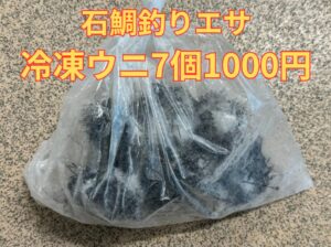 石鯛狙いの切り札！「冷凍ウニ」エサ販売中！釣太郎