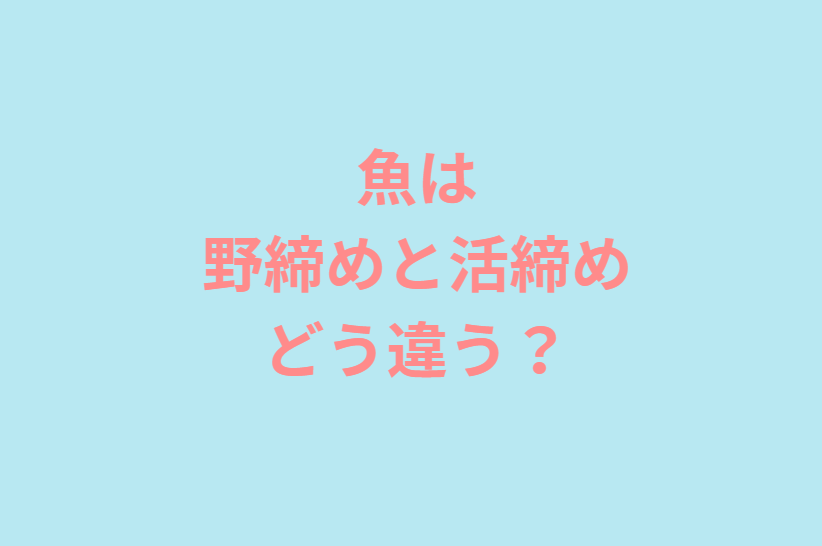 魚の活〆と野締め（放置）では、どのように変わるのか、ご説明。釣太郎