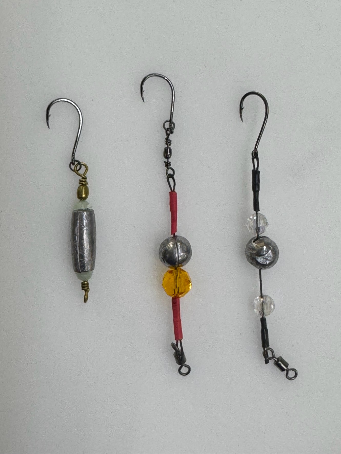 春の大型アオリイカは深場に居る事が多いので、泳がせ針にオモリをセットした新しいタイプを模索しています。釣太郎のヤエン釣り用品