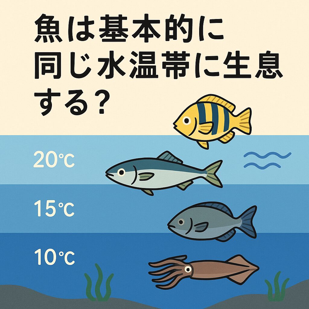 魚は基本的に、自分に適した水温帯に生息しています。釣太郎