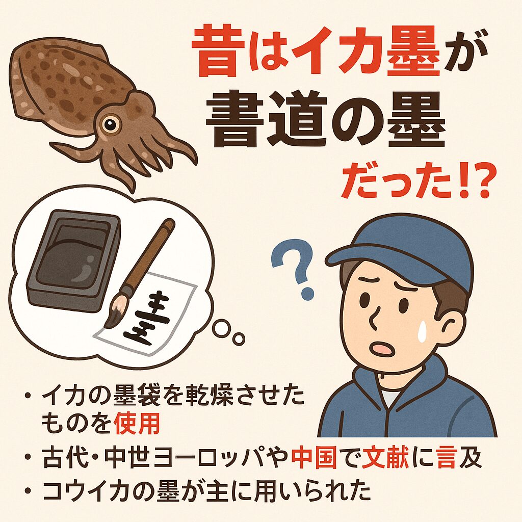 イカ墨は、昔「墨の原料」として使われていた！釣太郎