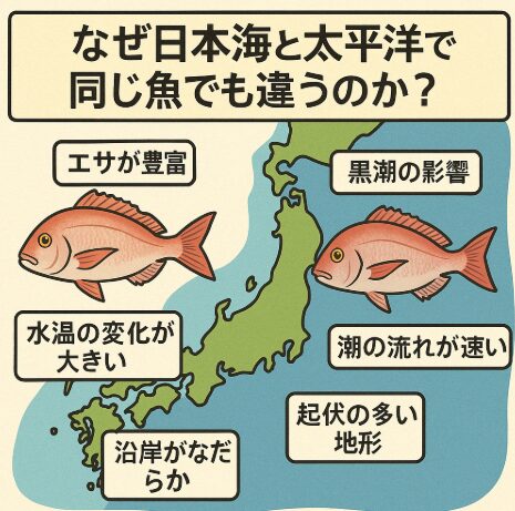 なぜ同じ魚でも日本海と太平洋で味や姿が違うのか?釣太郎