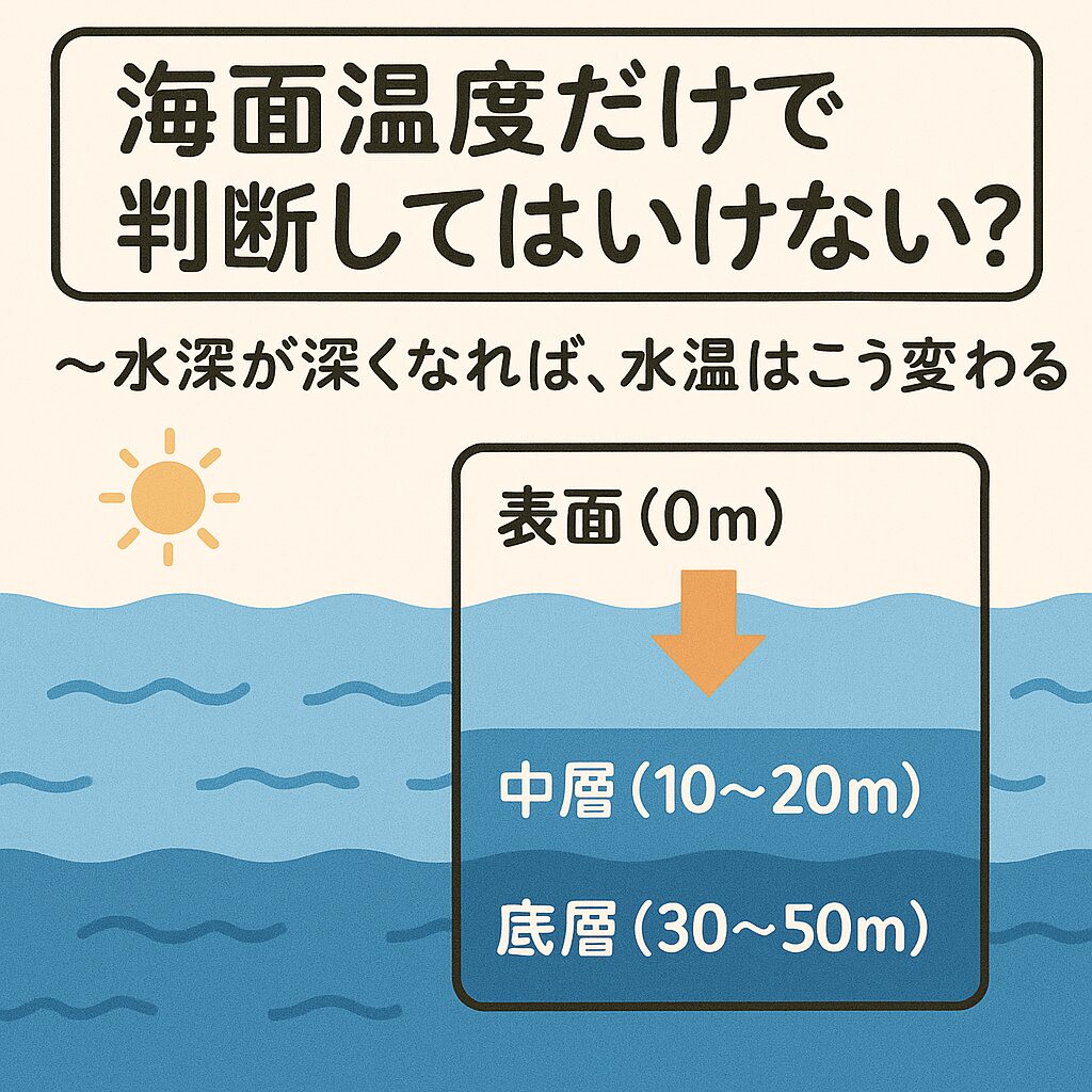 【海面温度だけで判断してはいけない？】 ～水深が深くなれば、水温はこう変わる～. 釣太郎