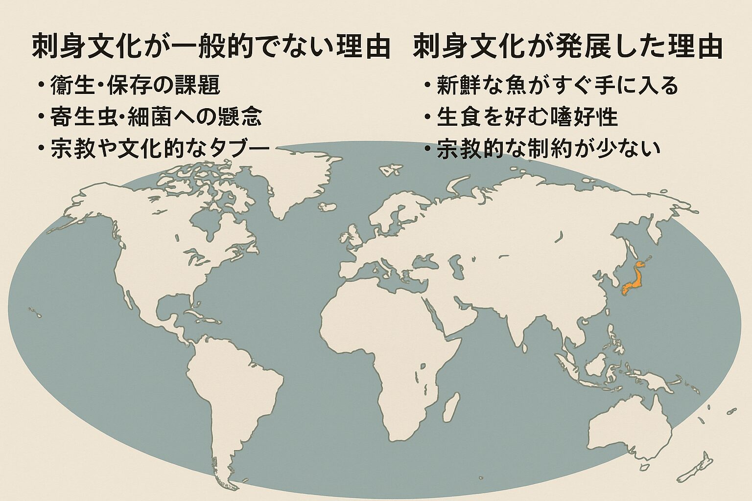 日本は刺身文化だが、外国ではどうして刺身は食べないのか?釣太郎