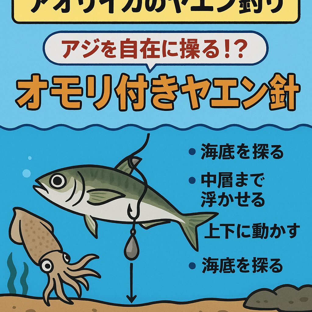 アオリイカは「上に泳ぐ魚」の方を発見しやすい。釣太郎