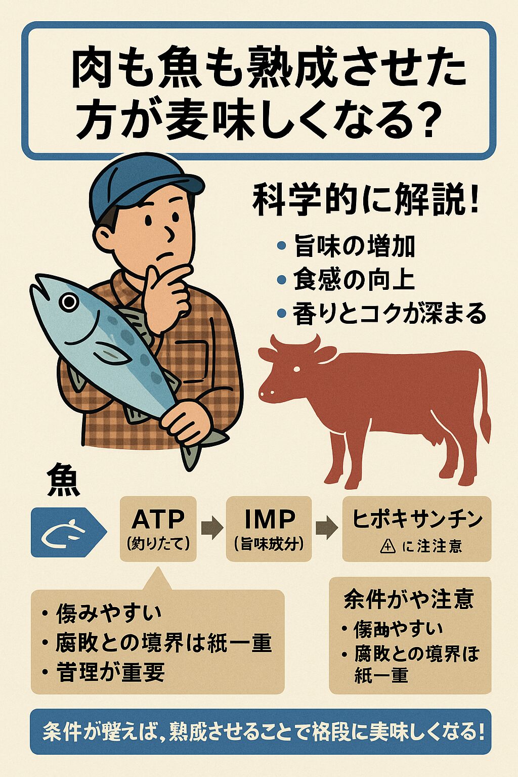 肉も魚も熟成させた方が本当に美味しくなる？釣太郎
