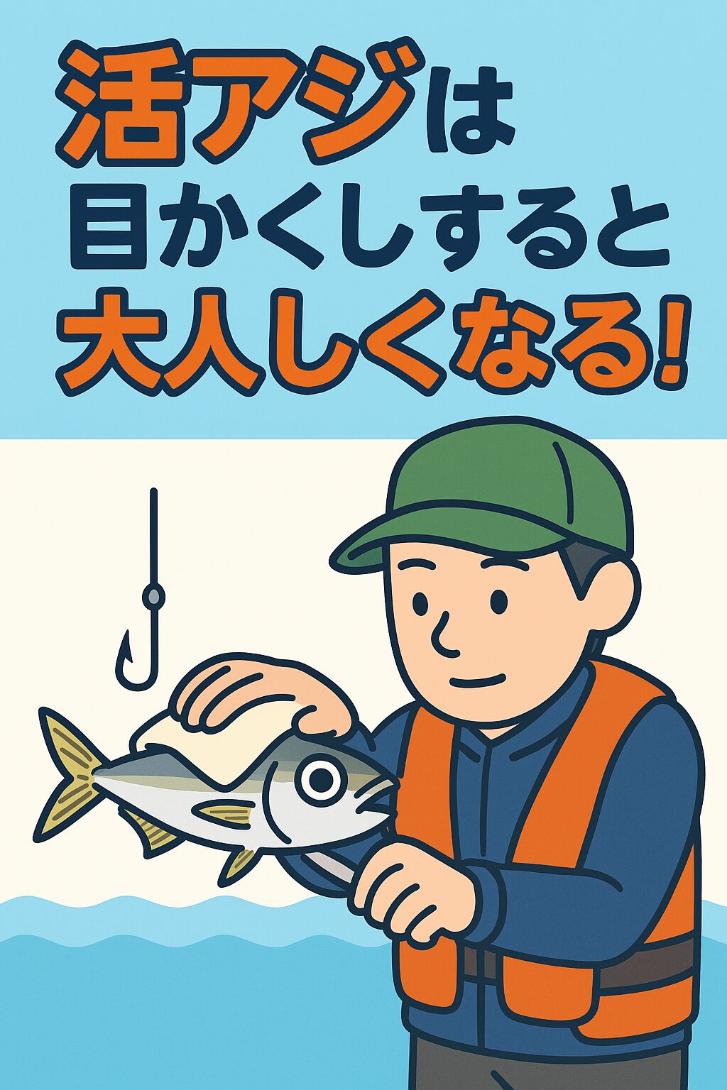 タオルや網で活アジの目を塞ぐと暴れなくなり、ダメージが抑えられる。アオリイカやえん、ウキ釣り入門。釣太郎