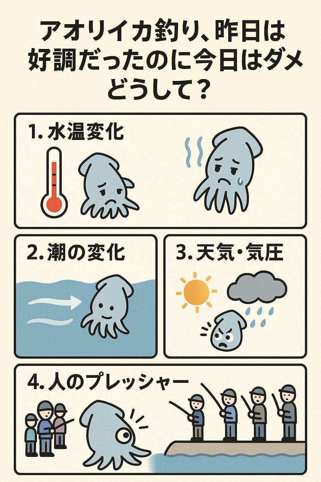 アオリイカ釣り「昨日は好調だったのに今日はダメ」の理由。釣太郎