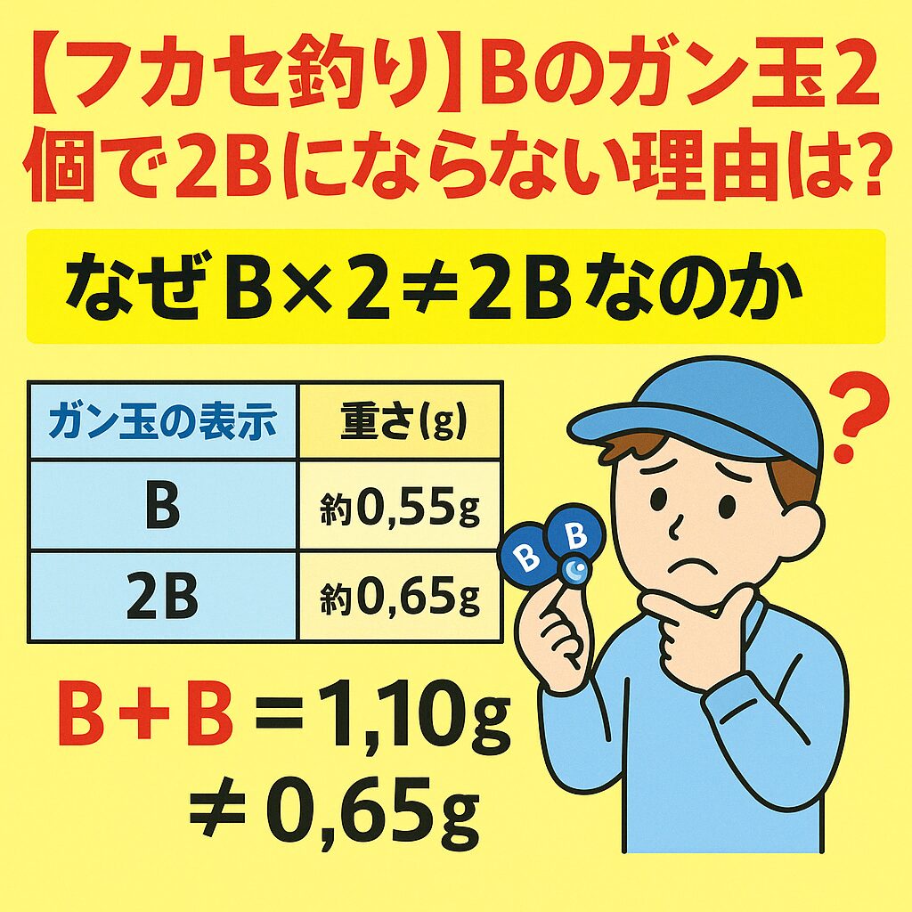 【フカセ釣り】Bのガン玉2個で2Bにはならない！その理由とは？初心者がつまずく浮力の落とし穴を徹底解説。釣太郎
