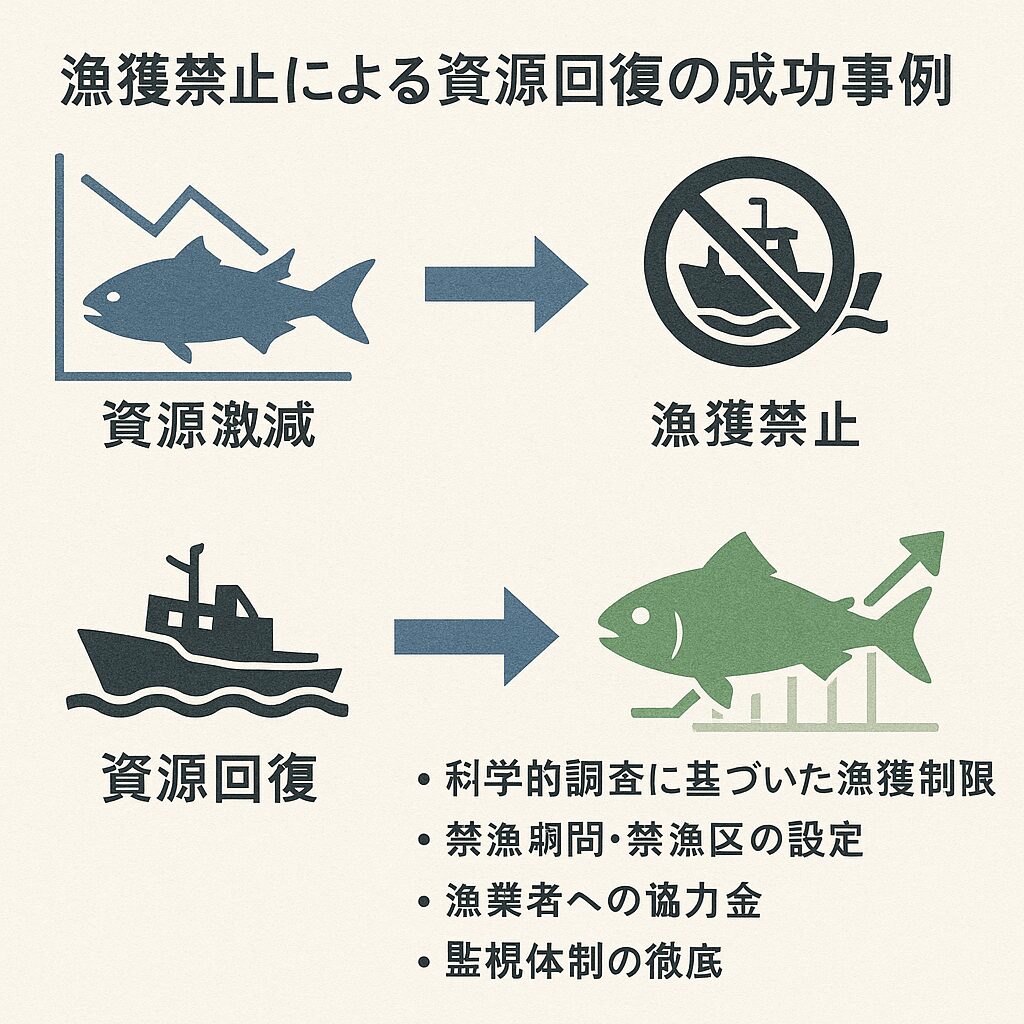 漁獲禁止や厳しい漁獲規制によって「資源が回復した成功事例」釣太郎