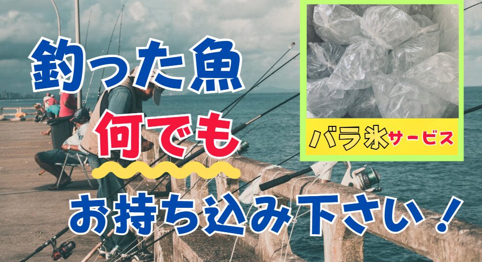 魚種サイズ不問。釣った魚、お気軽に持ち込みください。釣太郎