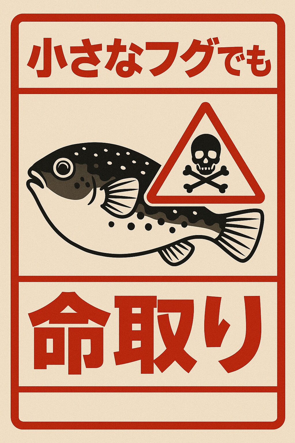 フグ毒（テトロドトキシン：TTX）は理論的には「青酸カリの数十倍の毒性」がある。釣太郎