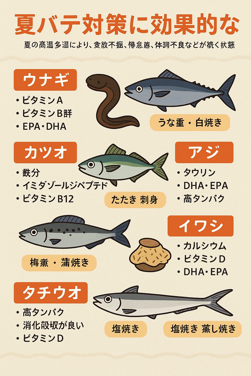 夏バテに効果的な魚紹介。釣太郎