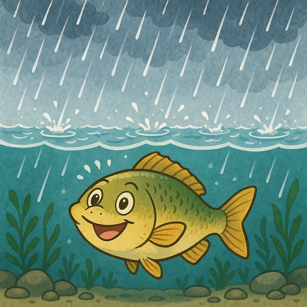 雨は魚にとって「警戒心を緩め、活性を上げるチャンス」。釣太郎