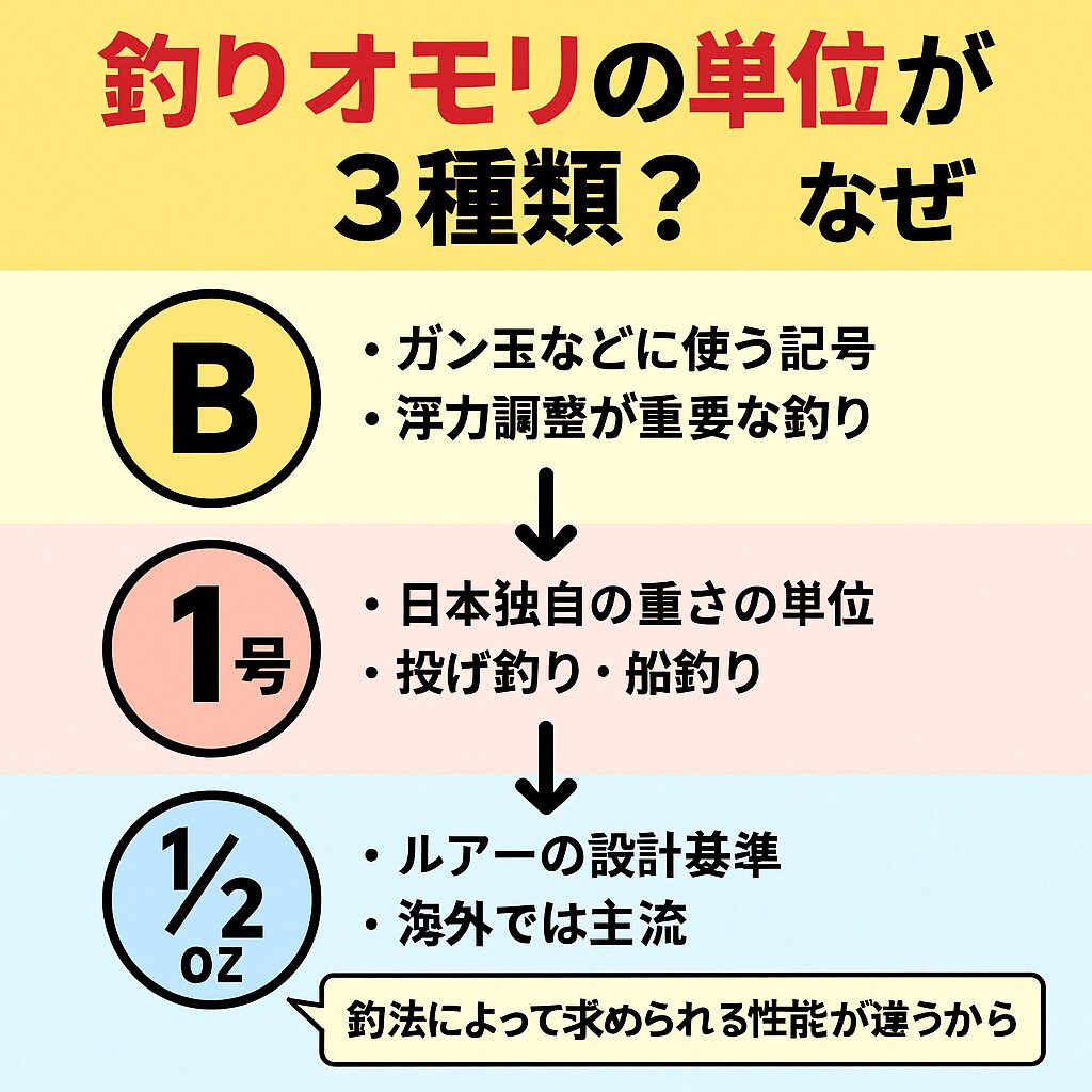 【釣りオモリの単位が3種類？】B・号・オンスの違いと使い分けを完全解説。釣太郎