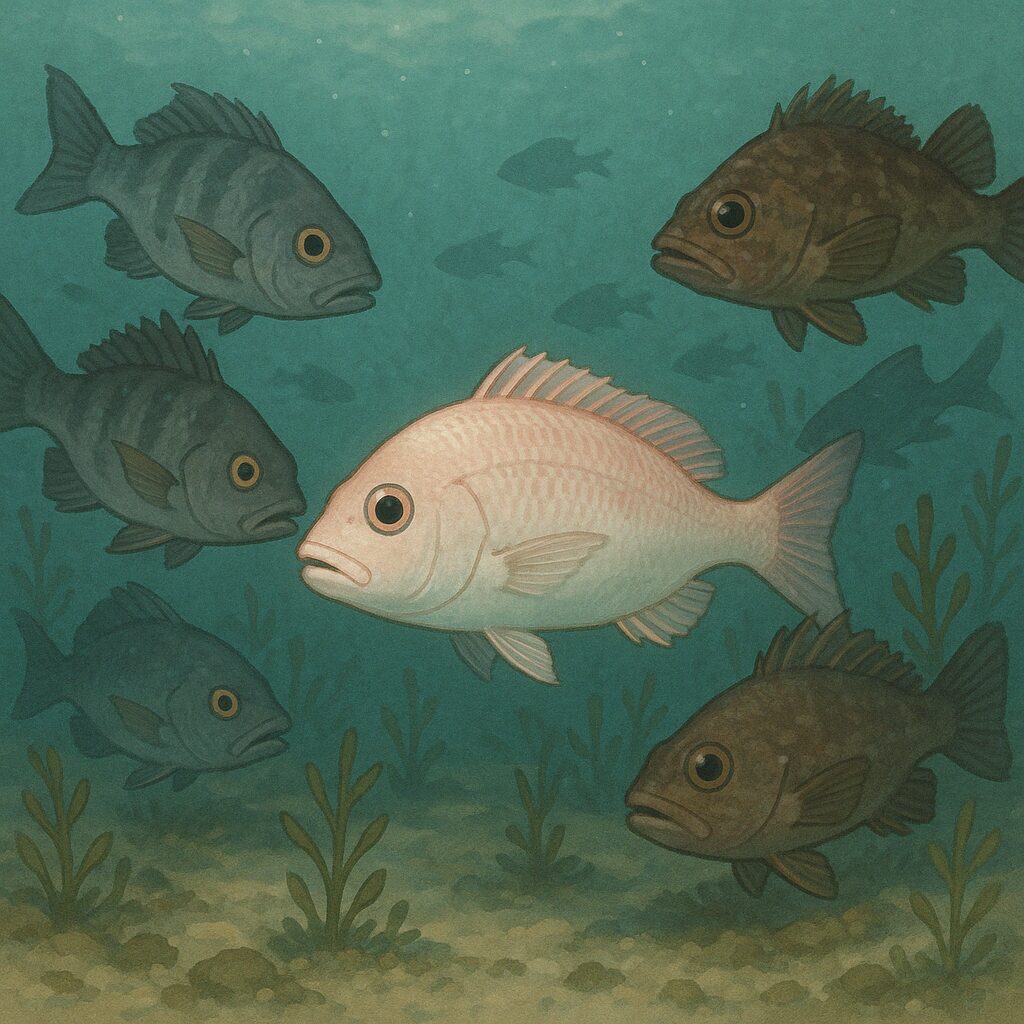 養殖された魚が逃げて海に出た場合、天然魚にいじめられたり、孤立する可能性が高い。釣太郎