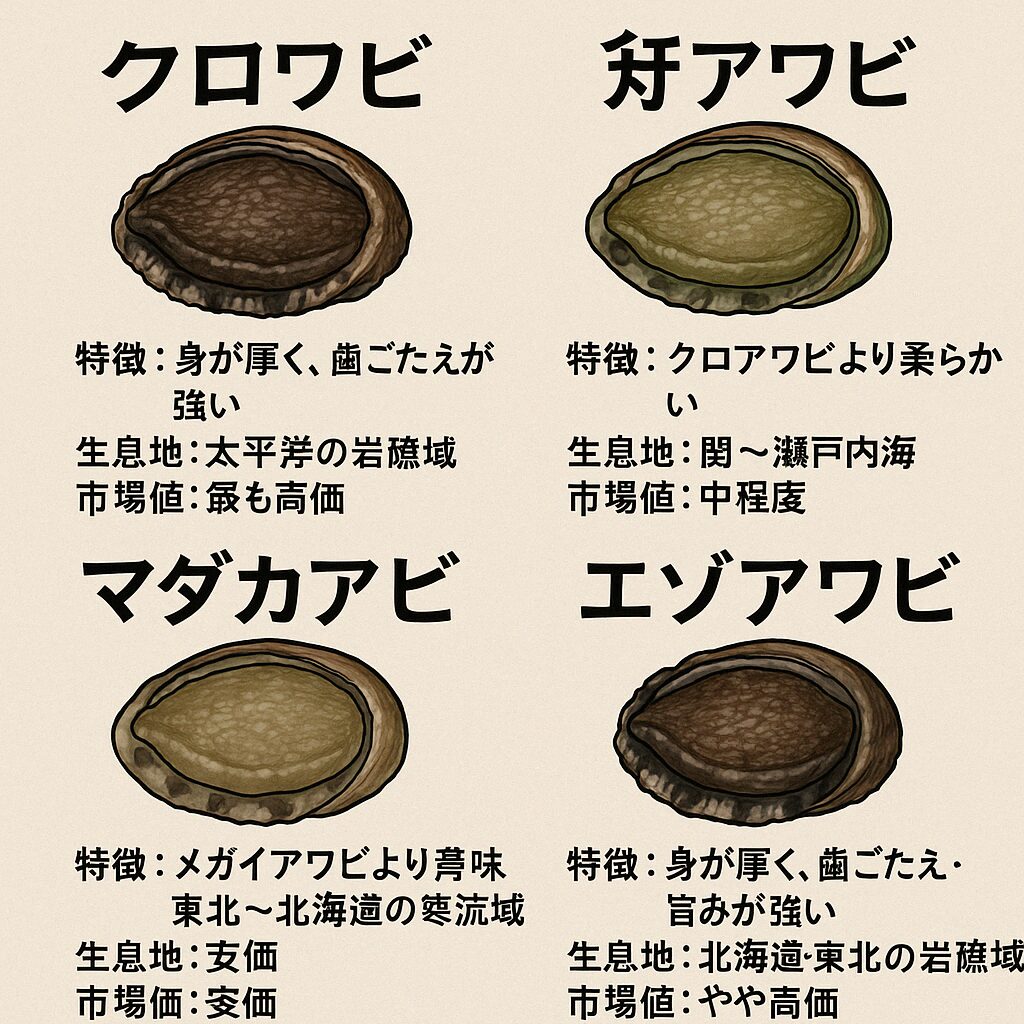 アワビにも種類があります。ご存じですか?釣太郎