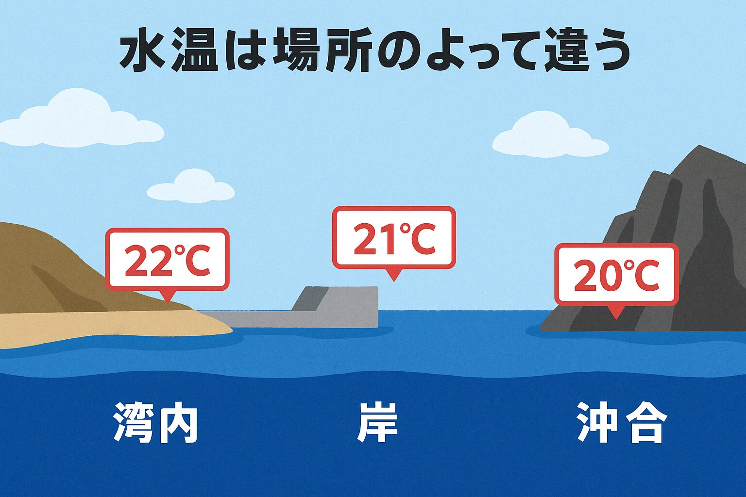 水温は場所や水温等々により、違うのが常識。釣太郎