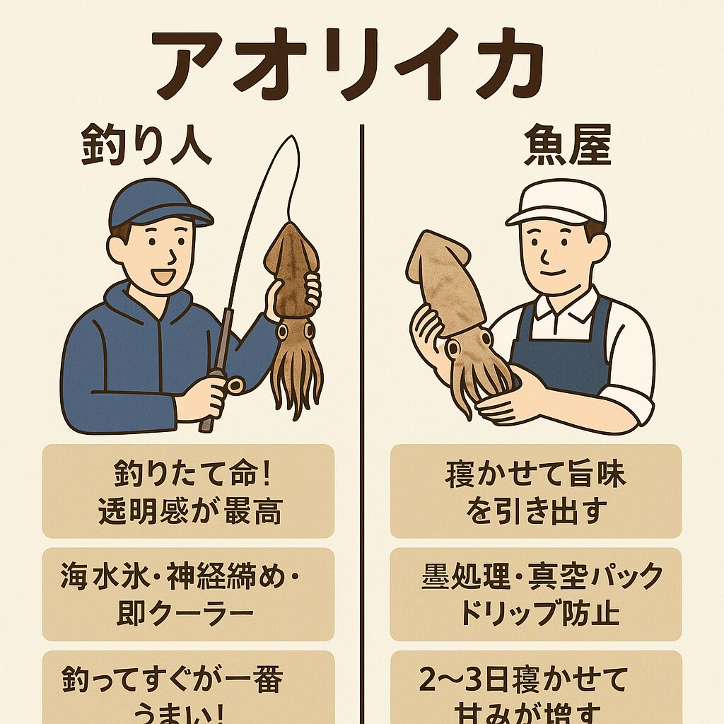 同じアオリイカでも釣り人と魚では視点が違うので別物になることも。釣太郎