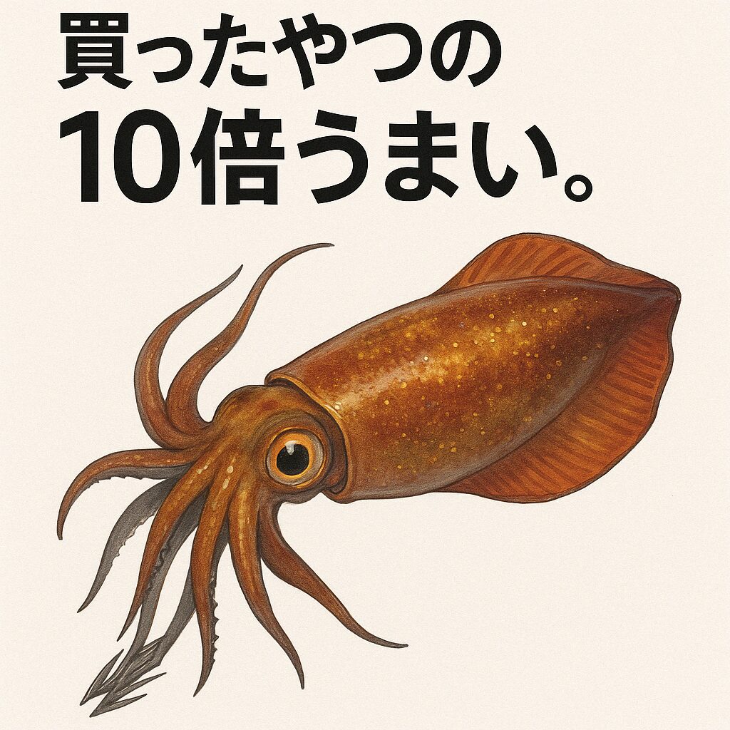 釣ったアオリイカは、買ったやつの10倍うまい。釣太郎