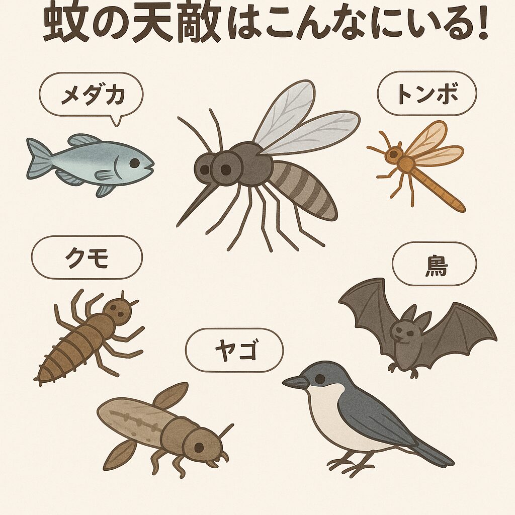 自然界で蚊を退治する生き物たち。釣太郎