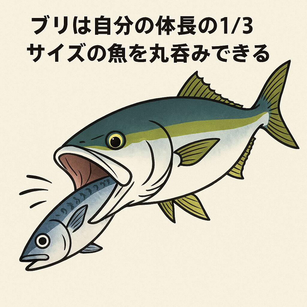 ブリはなぜ「自分の体長の1/3サイズの魚」を丸呑みできる秘密紹介。釣太郎