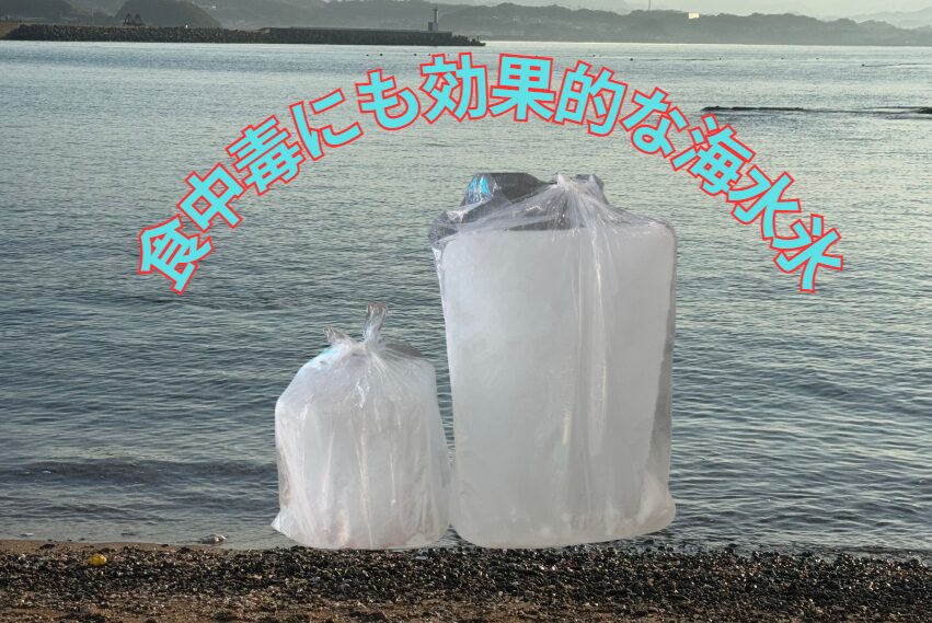魚冷却と食中毒対策には、釣太郎の海水氷が最適。南紀の黒潮の海の水を凍らせ作っています。