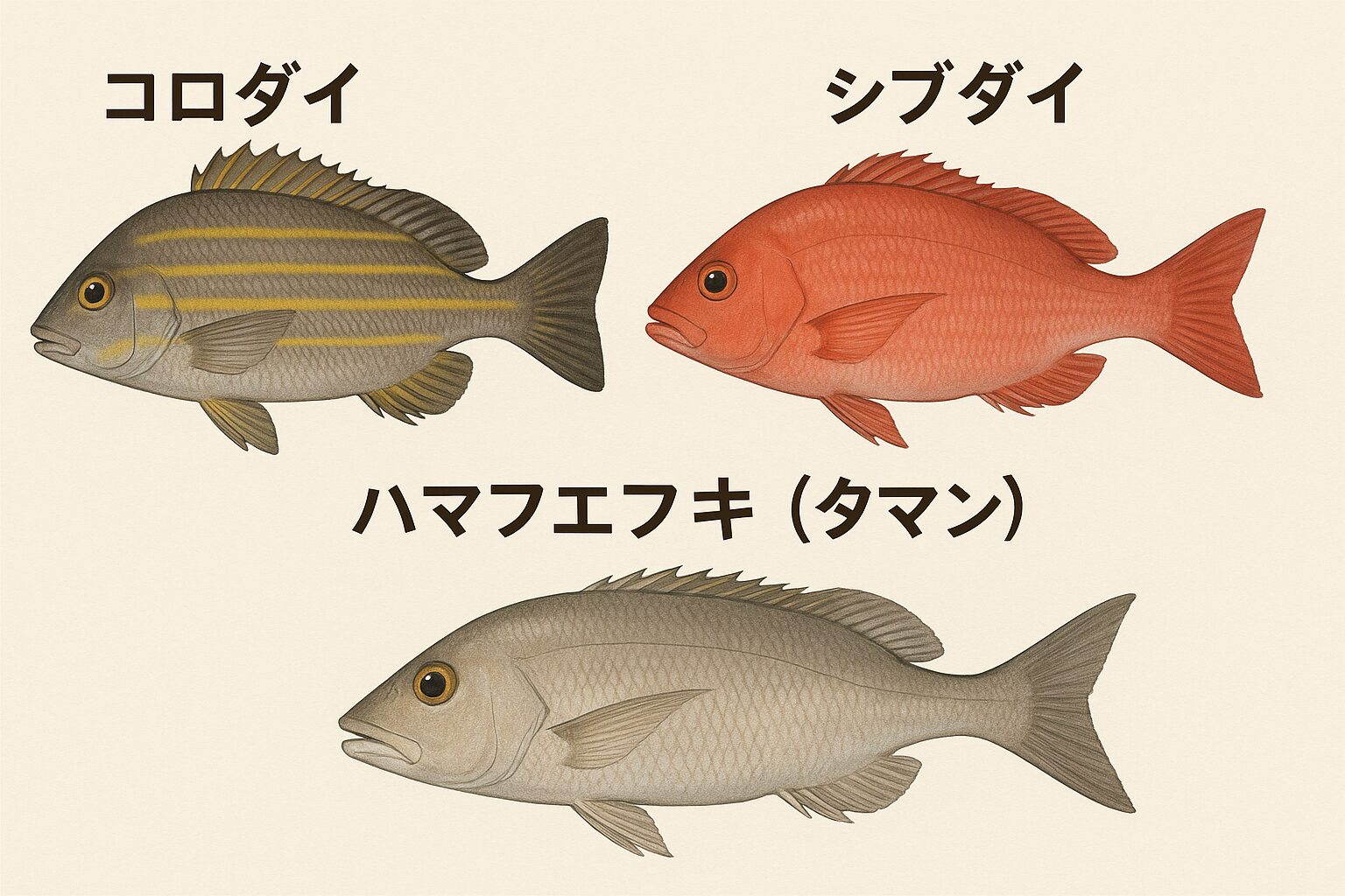 コロダイ・シブダイ・ハマフエフキ（タマン）｜夜釣り三大ターゲットの特徴・行動・釣り方の違い。釣太郎