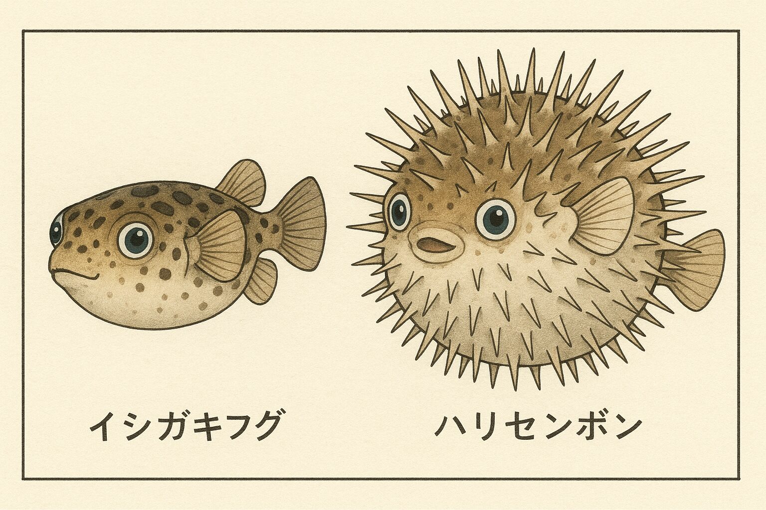 ハリセンボンとイシガキフグの見分け方！釣り人必見のフグ科魚類講座。釣太郎