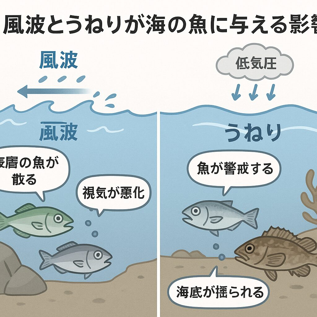 風波とうねりがある日の「釣れる魚・釣れない魚」。釣太郎