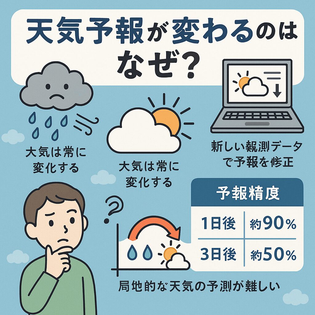 コロコロ変わる天気予報。なぜ？釣太郎