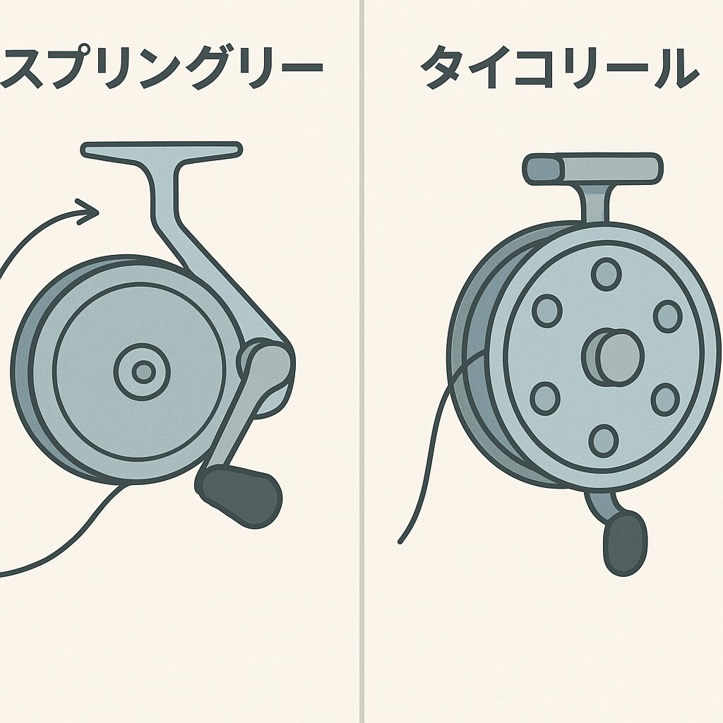 スプリングリールとタイコリールの違いを比較！釣太郎