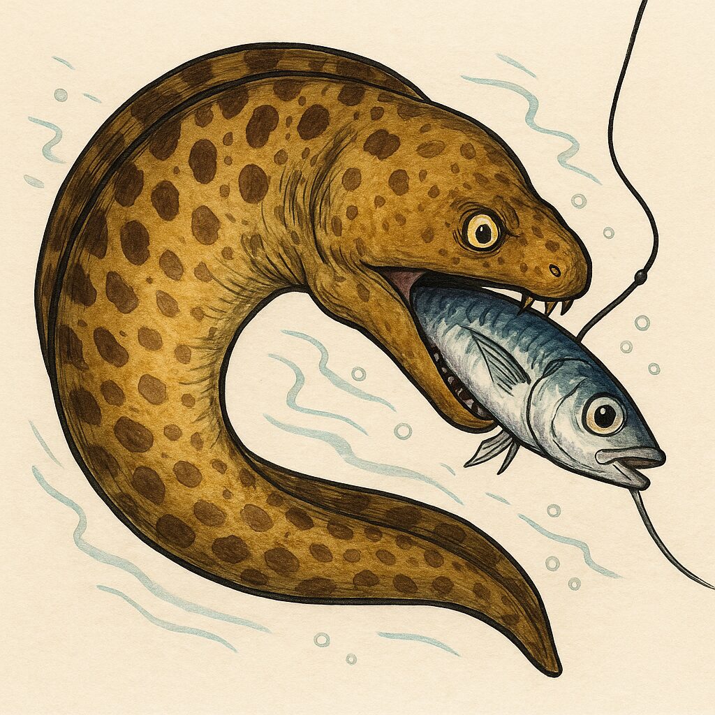 ヤエン釣り、アタリの正体がウツボだった！？アオリイカ釣り番外編。釣太郎