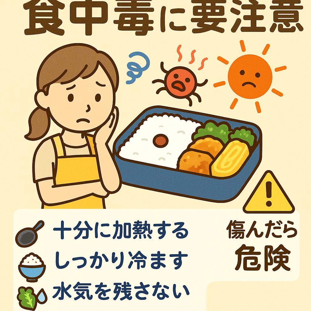 夏のお弁当は「冷ます・乾かす・冷やす」が鉄則!釣太郎の食中毒対策説明。
