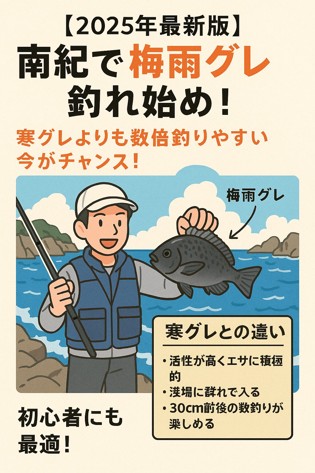 【2025年最新版】南紀で梅雨グレ釣れ始め!寒グレよりも数倍釣りやすい今がチャンス!釣太郎