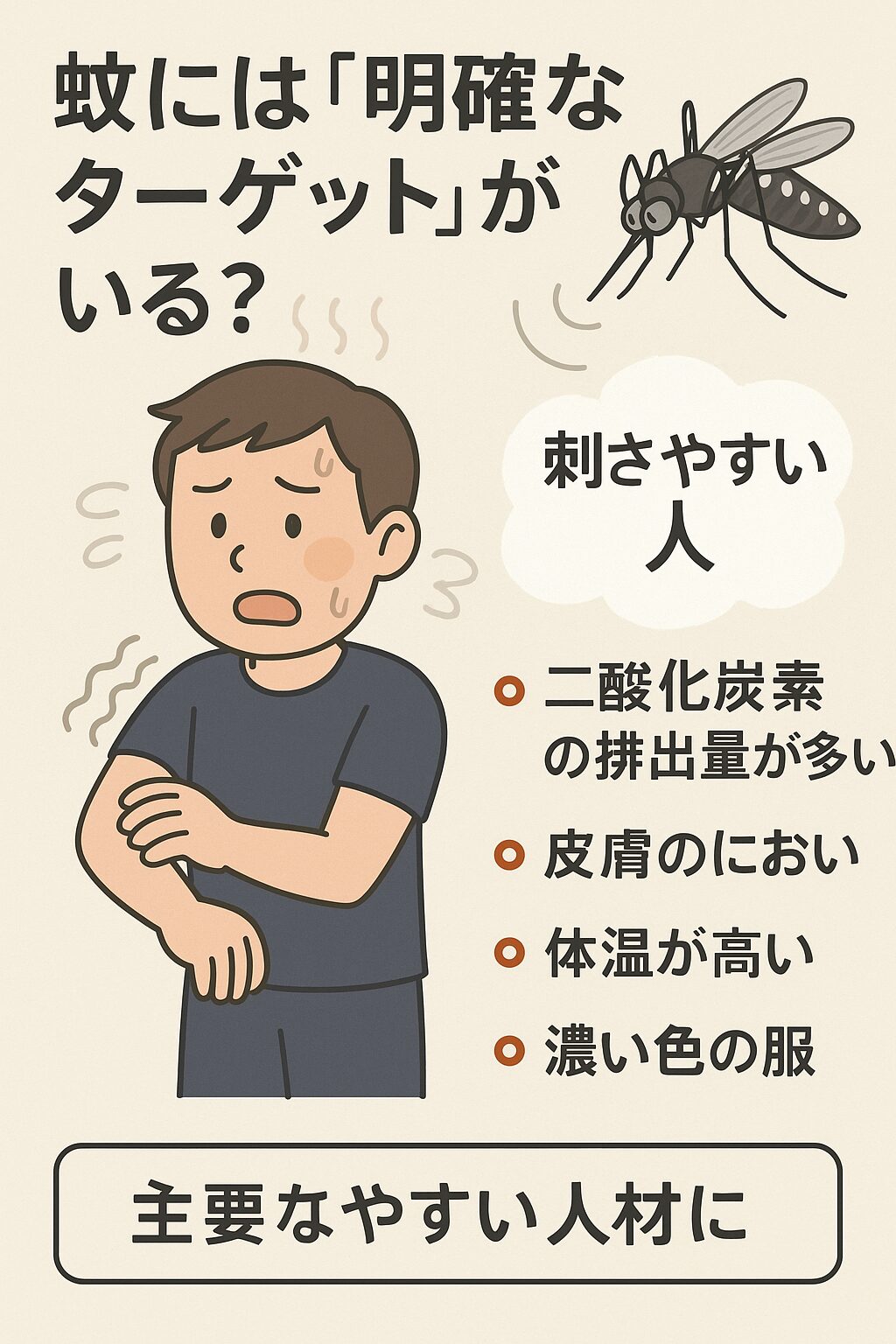 蚊は「刺しやすい人」を見分けている。釣太郎