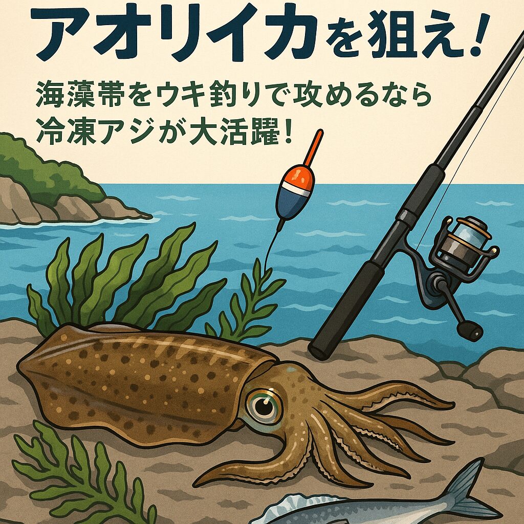 初夏のアオリイカ3キロ釣り→海藻→ウキ釣り→冷凍アジ。釣太郎