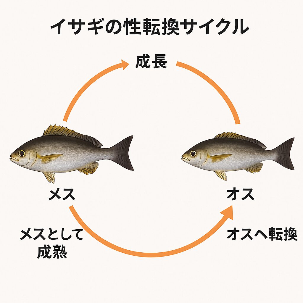 イサギは「雌性先熟型性転換魚」。釣太郎