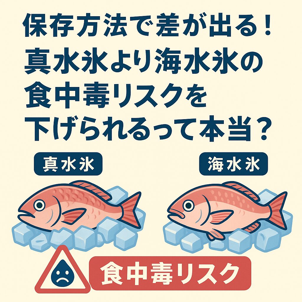 真水氷より海水氷のほうが食中毒リスクを下げられる。釣太郎