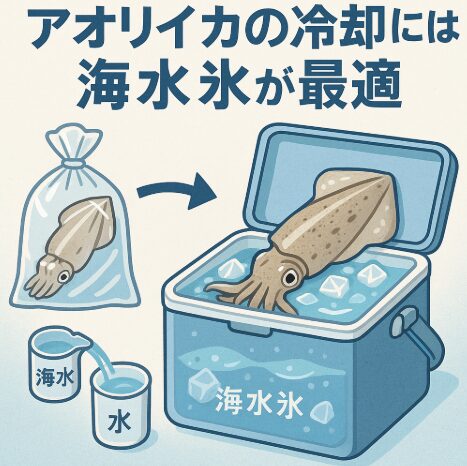 アオリイカの冷却は「海水氷」が鉄則!釣太郎