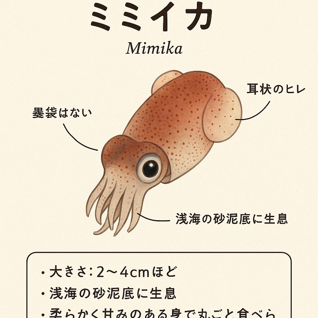 南紀地方では見慣れないミミイカの特徴と生態説明。釣太郎